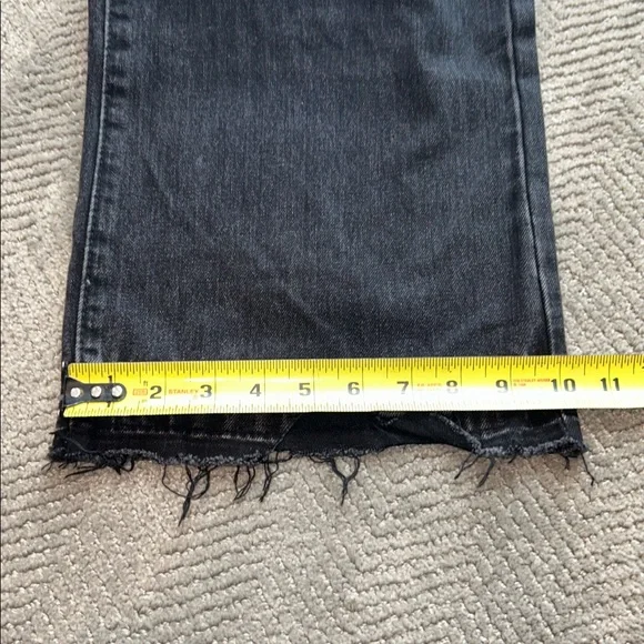 Vibrant M.I.U. Jeans Women's Juniors Size 1 Black Distressed High Rise Wide Leg - Picture 12 of 12